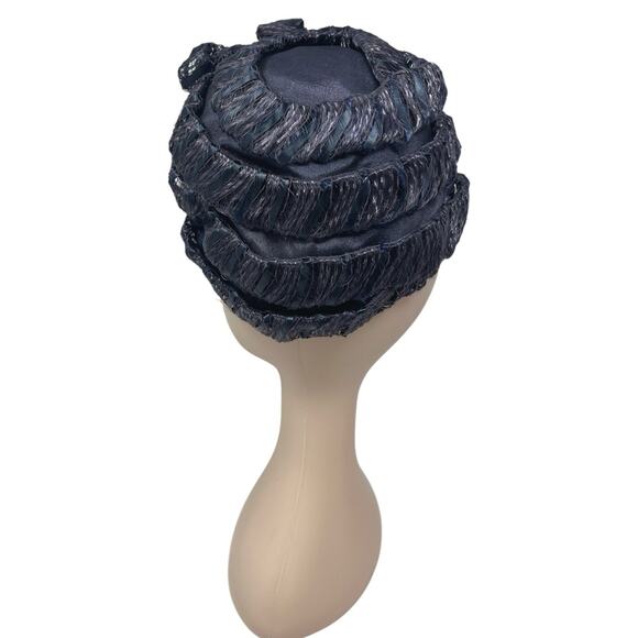 1960s Navy Sculptural Hat Miss Feige Union Made Cocktail Pillbox main image 7